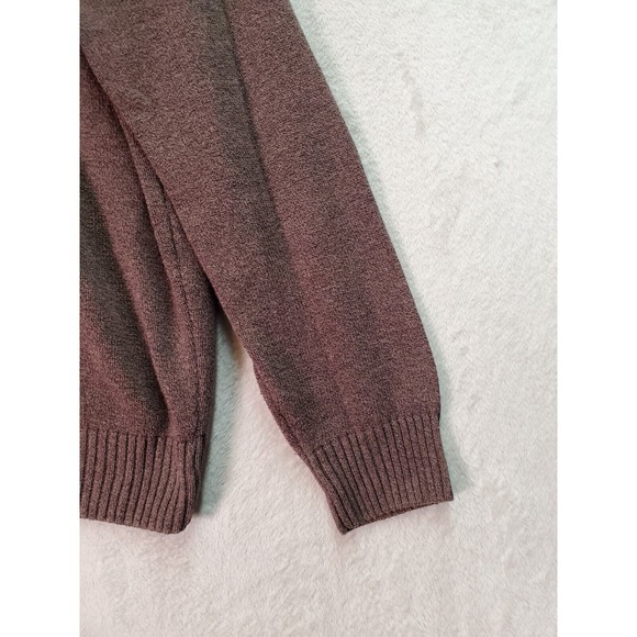 DOCKERS Sweater Mens Large Brown Cable Knit Long Raglan Sleeve 1/4 Zip Pullover - Picture 5 of 7